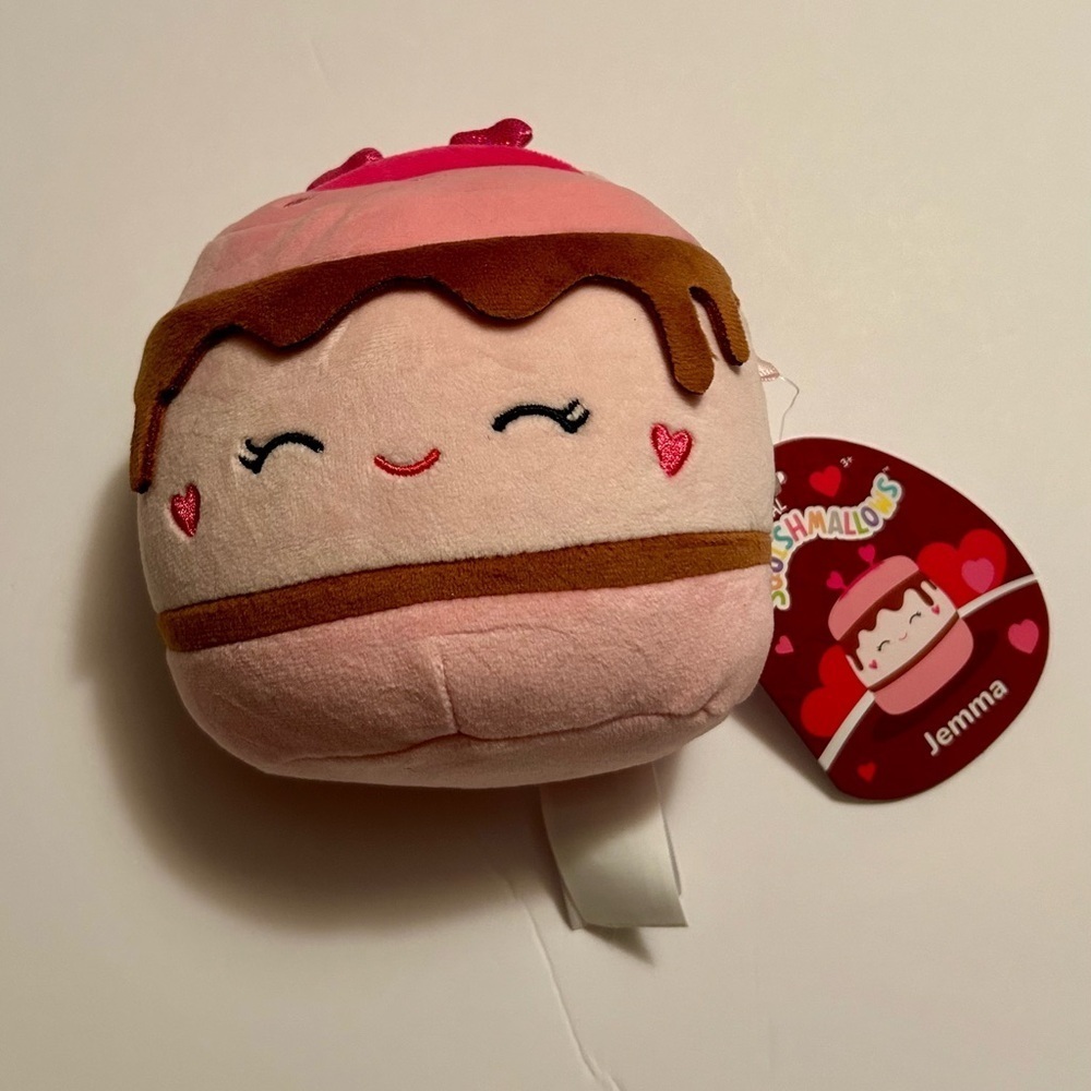 Squishmallows Jemma Pink S'mores Plush | 5" Mini | Hearts & Chocolate | NWT
